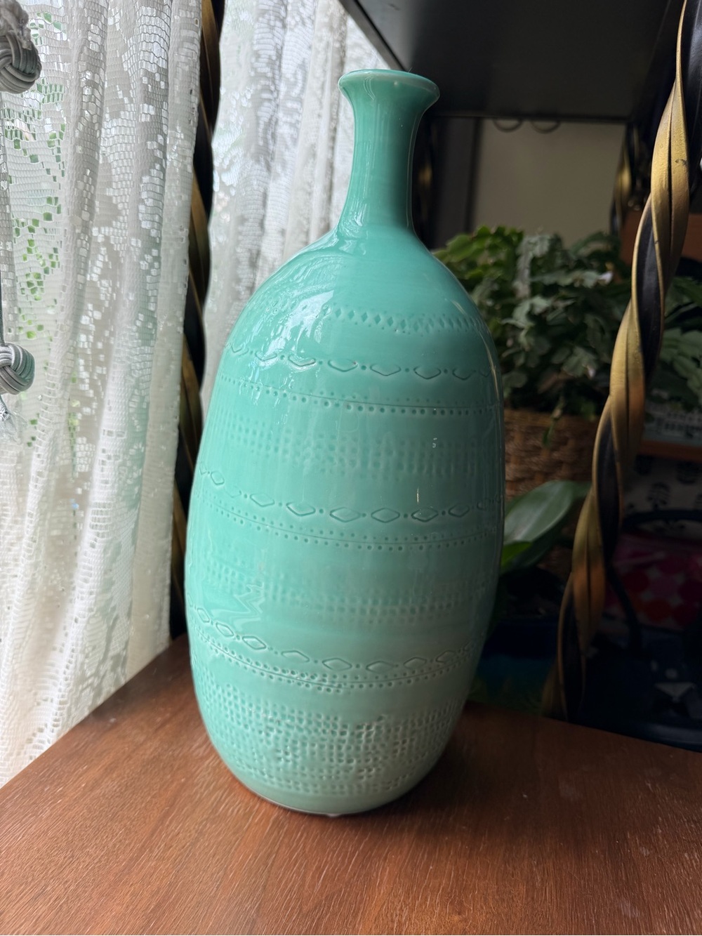 Italian Ceramiche Tadinate green Vase Mid Century Modern Bitossi Style